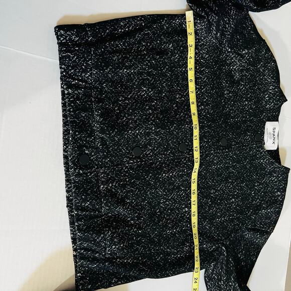 Spanx Twill Printed Snap Oversized Jacket Size XL Gray Black - Picture 8 of 11